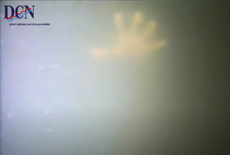 Hånden greb pludselig frem mod dykkeren.