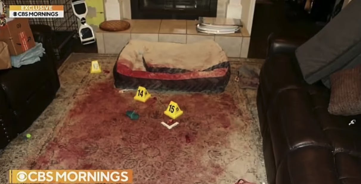 Det var dette syn, der mødte politi og ambulancefolk, da de endelig kunne komme ind i huset.